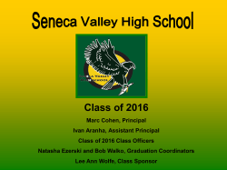 Senior Parent Meeting Presentation Spring 2016