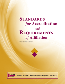 Standards of Excellence for Accreditation