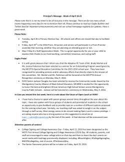 Principal's Weekly Message 4/18/16