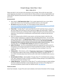 Principal's Weekly Message 5/2/16