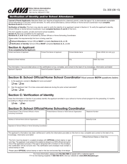 Learner's Permit School Attendance Certification