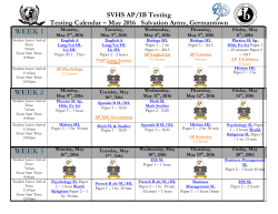 IB Diploma Programme Testing Calendar May 2016