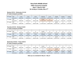 PARCC schedule