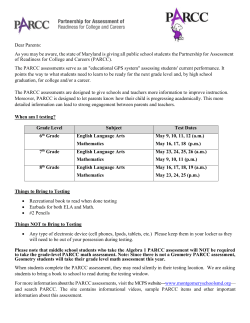 PARCC 2016 Letter to Parents