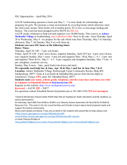 SSL Opportunities &ndash; April/May 2016