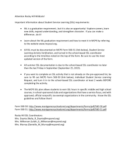 Beginning of Year Newsletter SSL FY16