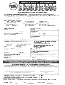 Saturday School Registration Form-Spanish