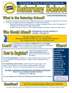 Saturday School Program Flyer-English