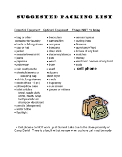 OE Packing List 2014