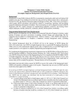 OE Overnight Chaperone Background Check Requirements Overview 2016