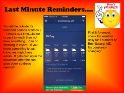 Last Minute Reminders 2016