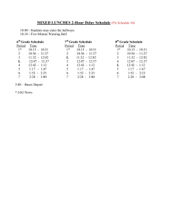 2-hour delay Bell Schedule 2015-2016
