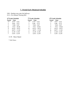 2015-2016 Half Day Bell Schedule