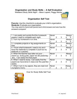 14-15 Organization and Study Skills Self Evaluation