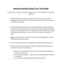 2015 review activity using a book