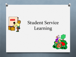 Student Service Learning (SSL)
