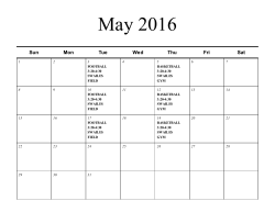 May 2016 Intramural Schedule