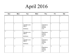 April 2015 Intramural Schedule