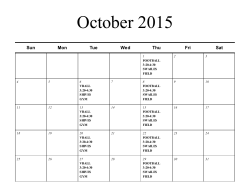 October 2015 Intramural Schedule