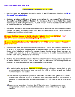 Attendance Procedure for AP/IB Exams