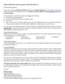2016 Delegate Reznik's Application