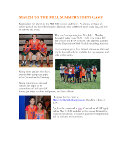 March to the&nbsp;Mill Summer Sports Camp Information