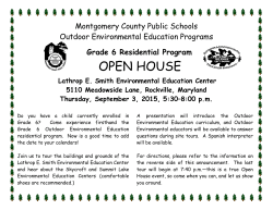 MCPS Outdoor Environmental Education Program&nbsp;Open House for 6th Grade