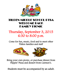 PTSA Back-to-School Picnic Information