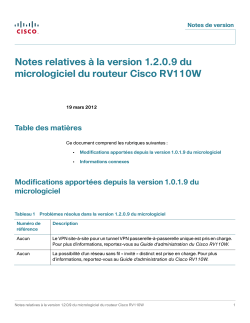 Cisco Small Business RV110W Release Notes Firmware Version 1.2.0.9 (French, France)