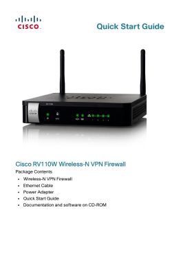 Cisco RV110W Wireless-N VPN Firewall Quick Start Guide