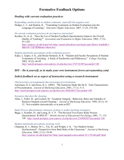 Formative Feedback Options