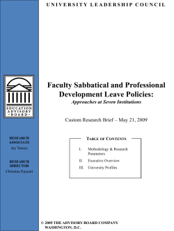 Faculty sabbatical and professional development leave policies: Approaches at seven institutions