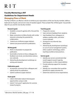 Managing the Plan of Work