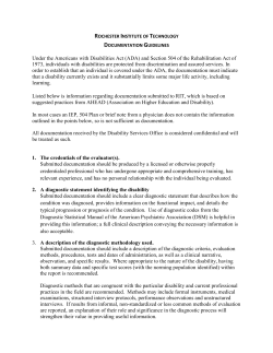 Americans with Disability Act Documentation Guidelines (PDF)
