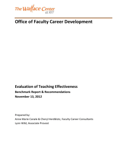 Evaluation of Teaching Effectiveness