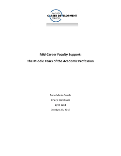 Mid-Career Faculty Support: The Middle Years of the Academic Profession