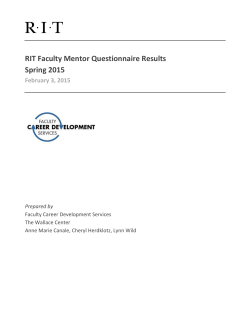 RIT Faculty Mentor Questionnaire Results