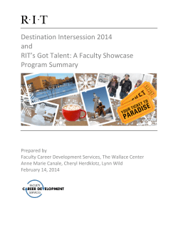 Destination Intersession Faculty Showcase 2014 Program Summary