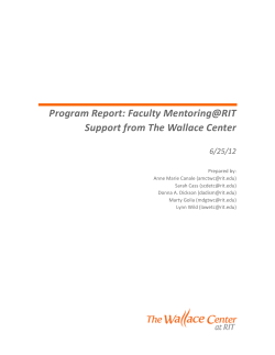 Faculty Mentoring @RIT - Support from TWC