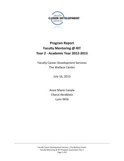 Faculty Mentoring @ RIT, Program Assessment: Year 2