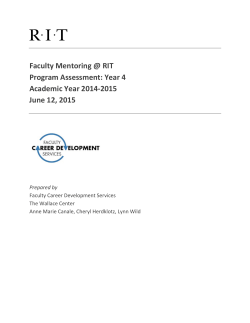 Faculty Mentoring @ RIT, Program Assessment: Year 4