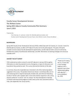 Adjunct Mentoring Community Pilot Results