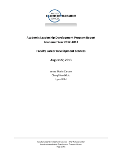 Academic Leadership Development Program Report, AY 2012-2013