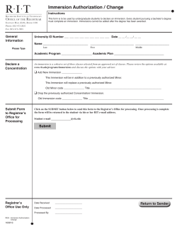 Immersion Authorization/Change Form