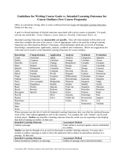 Guidelines for Writing Course Goals vs. Intended Learning Outcomes for Course Outlines (New Course Proposals)