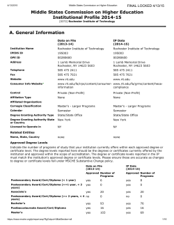 MSCHE Institutional Profile&nbsp;