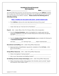 PennWorks/Payroll/Personnel Web Expedition