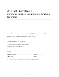 Computer Science Graduate Programs Self-Study Report 2013