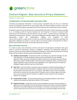 ClinCard Data Security and Privacy Statement