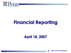 FY08 Closing and Financial Reporting